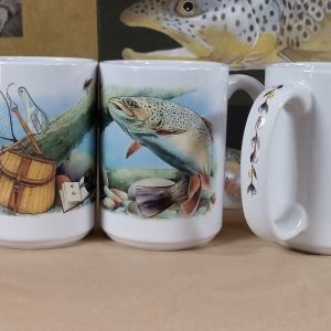 Ceramic Mug Trout with Creel